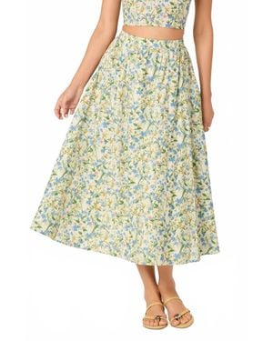 Astr Wylda Floral Print Skirt - Yellow