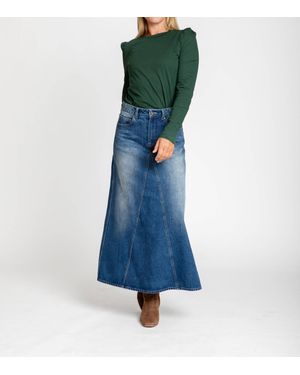 BURGESS SWEATERS Maren Puff Sleeve Shirt - Blue