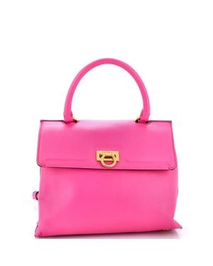 Ferragamo Trifolio Top Handle Bag Leather - Pink