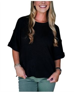 Another Love Catrina Short Sleeve Sweater - Black