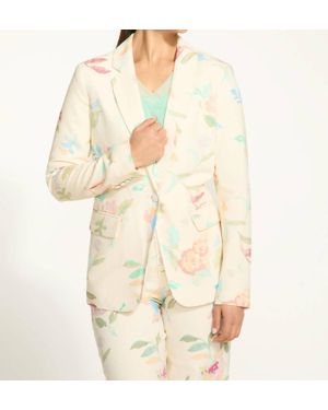 Fdj Textured Printed Long Sleeves Blazer - Natural