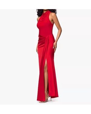 Betsy & Adam Cowl Neck Dress - Red