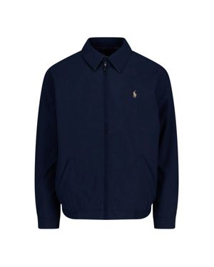 Polo Ralph Lauren Structured Front Button Jacket With Pointed Collar - Blue