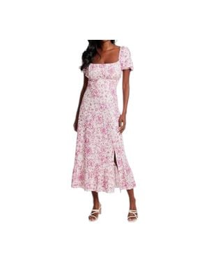 London Times Bloom Midi Dress - Pink