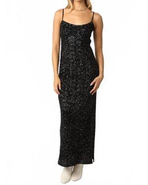 Olivaceous Gilded Night Midi Dress - Black