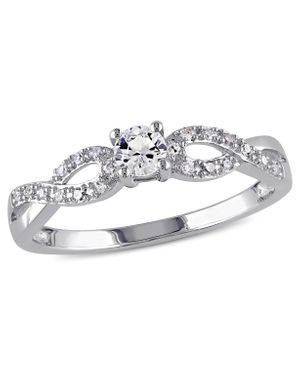 Mimi & Max 1/10Ct Tw Diamond And Created Sapphire Infinity Ring - Metallic