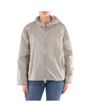 Save The Duck Long Sleeve Zip-Up Nylon Jacket - Gray
