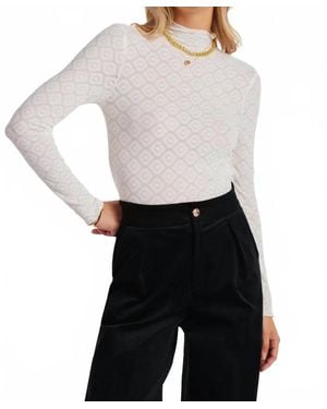 Bishop + Young Spencer Funnel Neck Lace Top - White