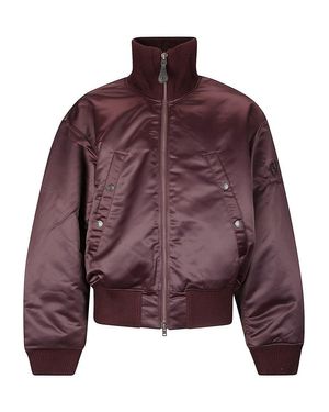 Acne Studios Burgundy Satin Bomber Jacket - Purple