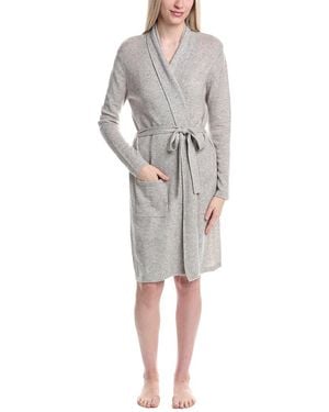 Sofiacashmere Classic Cashmere & Wool-Blend Jersey Robe - Gray