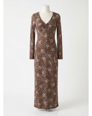 Z Supply Exhale Sable Floral Midi Dress - Brown