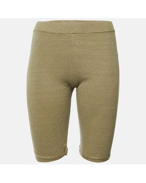 Jacquemus Rib Knit Buckle Detail Sierra Shorts - Green