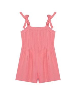 Habitual Halter Wide Leg Linen-Blend Romper - Pink
