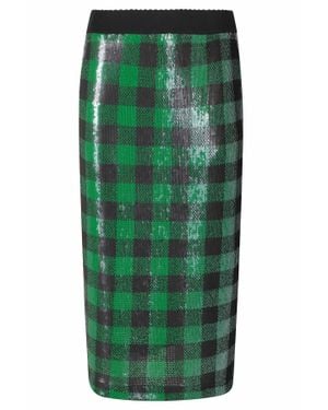 Essentiel Antwerp Combo2 Kiwi Queen Checkered Square Sequin Pencil Skirt - Green