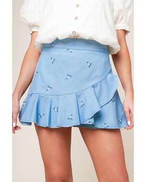 TRUEDAMES Moment Of Clarity Light Woven Skort - Blue