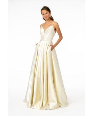 TRUEDAMES Sweetheart Neckline Formal Gown - Metallic