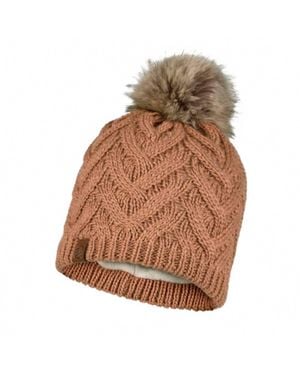 Buff Adult Knitted And Fleece Beanie Hat - Brown