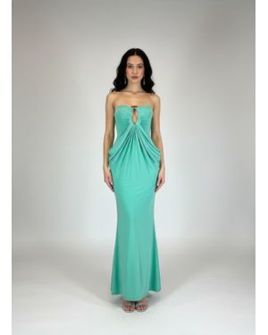 TRUEDAMES Glamour With Modern Construction Maxi Dress - Blue