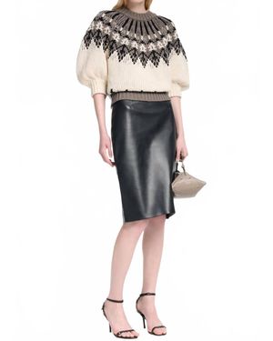 Altuzarra Toffey Marty Short Sleeve Sweater - Gray