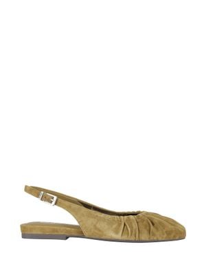 Ash Bibi Strapped Suede Flats - Metallic