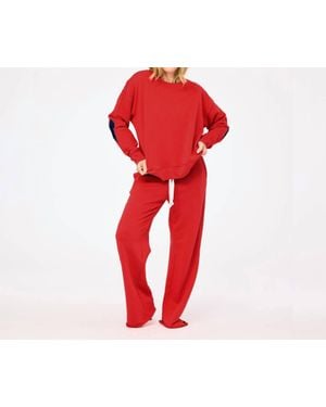 Kerri Rosenthal Weekend Barb Pull-On Sweatpants - Red