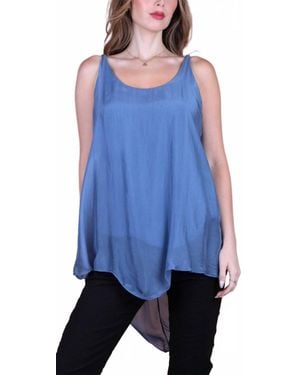 Gigi Moda Catania Silk Tank Top - Blue