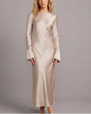 Self Contrast Legacy Bias Maxi Dress - Brown