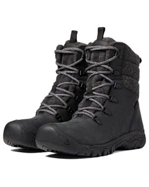 Keen Greta Leather Round Toe Waterproof Hiking Boots Zap745 - Black