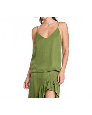 Self Contrast Molly Camisole Top - Green