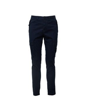 Stone Island Slim-Fit Cargo Pants With Hidden Pockets And Badge Detail - Blue