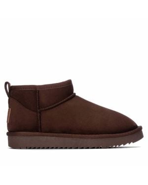 Xti Comfort Suede Ankle Booties - Brown