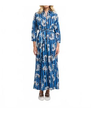 Guadalupe Luciana Tibet Dragon Dress - Blue