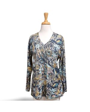 Inoa Jewel V-Neck Top - Blue