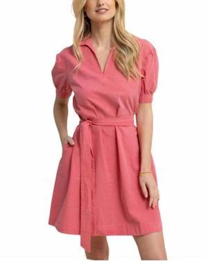 Southern Tide Calan Seersucker Dress - Red