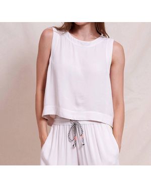 Sundry Cropped Shell Sleeveless Top - White