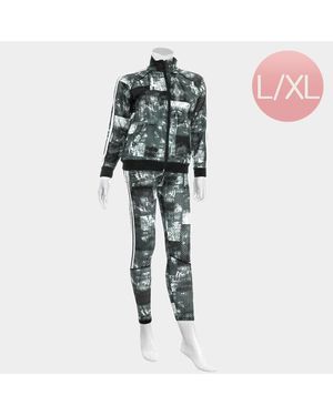 TRUEDAMES Side Double Stripe Detail Track Jacket Pants Set - Green