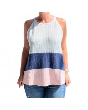 Coco + Carmen Shelvy Striped Sweater Tank - Blue