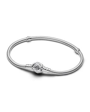 PANDORA Snake Chain Rose Clasp Bracelet - Metallic
