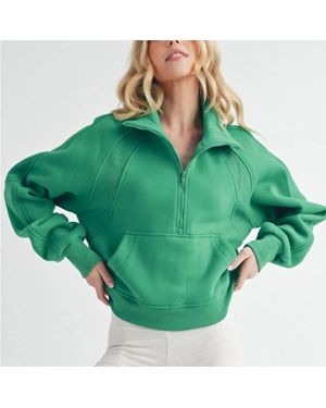 AEMI + CO Dove Funnel Neck Sweater - Green