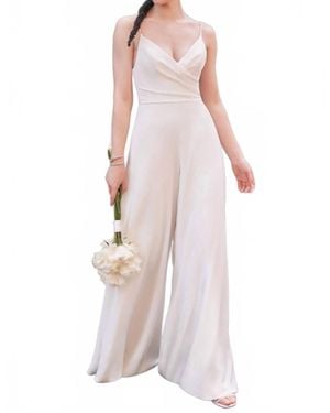Justin Alexander Kennedy Wide Leg Crepe Jumpsuit - Pink