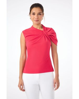 Trina Turk Keshi Short-Sleeve Twist Top - Red
