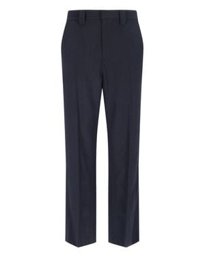 BERNER KUHL High-Waisted Virgin Wool Straight-Leg Pants - Blue