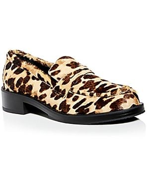 Stuart Weitzman Palmer Bold Loafer Calf Hair S Loafers - Black