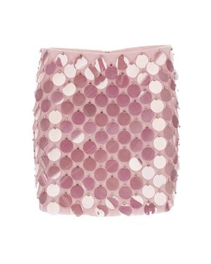 Des Phemmes Rhinestone And Macro Sequin Mini Skirt - Pink