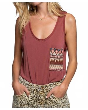 Pol Aztecs Rose Petal Knit Top - Red