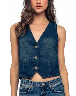 Urban Daizy The Wanderer Denim Vest - Blue