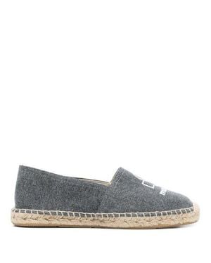 Isabel Marant Logo Canvas Espadrilles - Gray