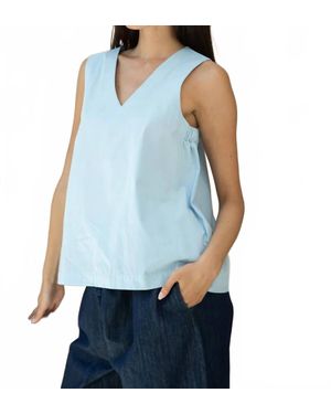 Beaumont Organic Azure Poplin Top - Blue