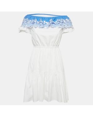 Peter Pilotto Embroidered Cotton Pallas Mini Dress - Blue