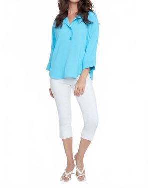 Renuar Long Dolman Sleeves Blouse - Blue